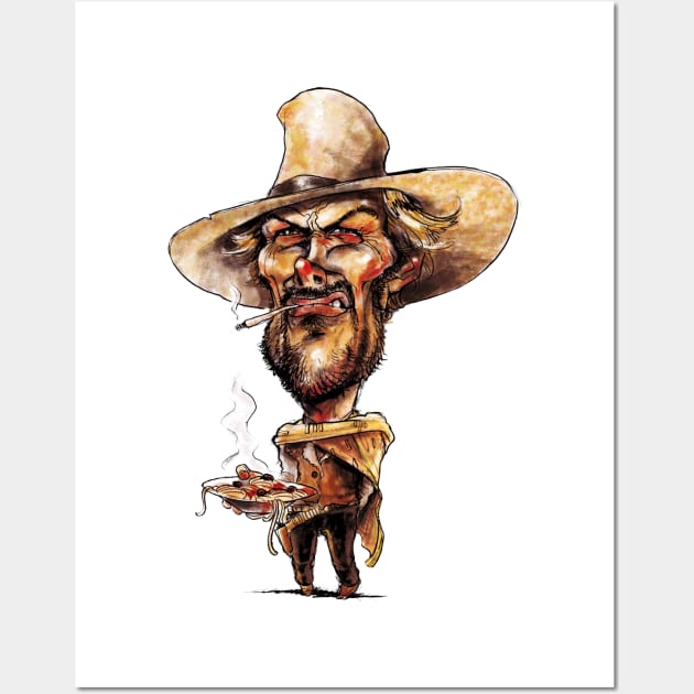 Clint eastwood caricature Wall Art by Corvons